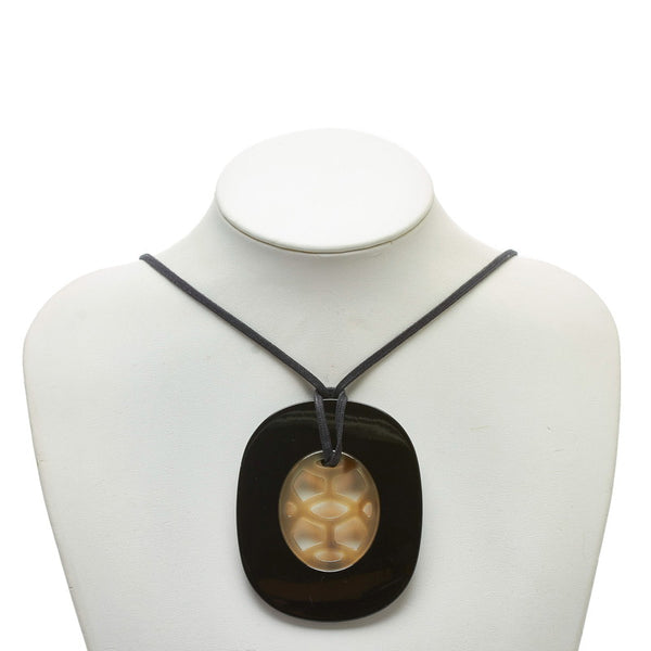 エルメス リフトGM ネックレス ペンダント ブラック ブラウン バッファローホーン レディース HERMES 【中古】