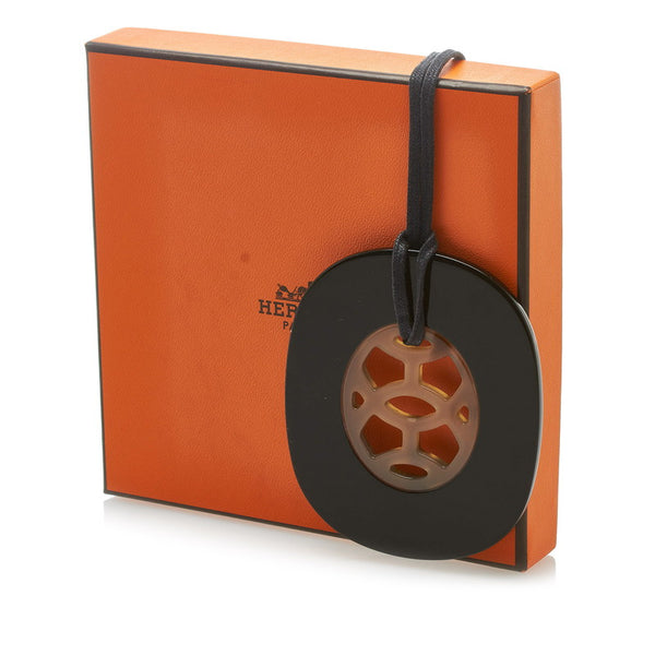 エルメス リフトGM ネックレス ペンダント ブラック ブラウン バッファローホーン レディース HERMES 【中古】