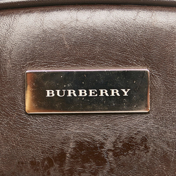 バーバリー ノバチェック ハンドバッグ ベージュ キャンバス レザー レディース BURBERRY 【中古】