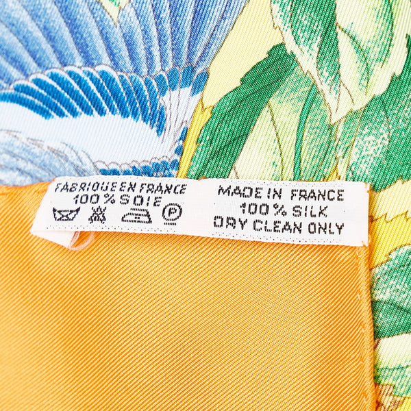エルメス カレ90 Les merises さくらんぼ スカーフ オレンジ シルク レディース HERMES 【中古】