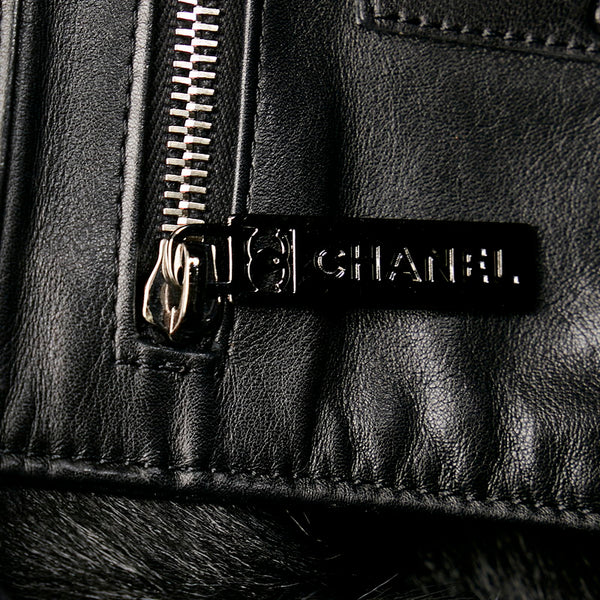 シャネル ココマーク ムートントート トートバッグ ブラック ムートン スウェード レディース CHANEL 【中古】