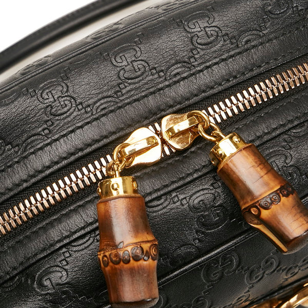 グッチ グッチシマ ホースビット バンブー ハンドバッグ 159399 ブラック レザー レディース GUCCI 【中古】