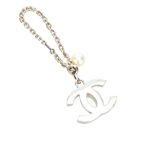 シャネル ココマーク フェイクパール チャーム シルバー メタル レディース CHANEL 【中古】
