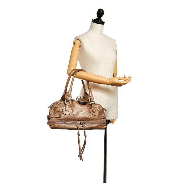 クロエ パディントン ハンドバッグ ブラウン レザー レディース Chloe 【中古】