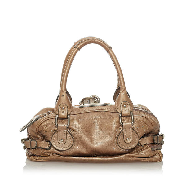 クロエ パディントン ハンドバッグ ブラウン レザー レディース Chloe 【中古】