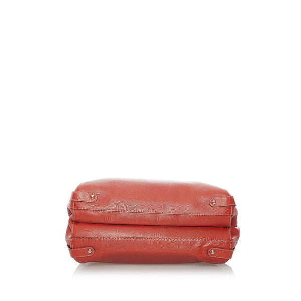 サルヴァトーレフェラガモ ガンチーニ ハンドバッグ トートバッグ DH-21 7882 レッド  レザー レディース Salvatore Ferragamo 【中古】