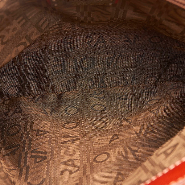 サルヴァトーレフェラガモ ガンチーニ ハンドバッグ トートバッグ DH-21 7882 レッド  レザー レディース Salvatore Ferragamo 【中古】