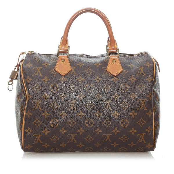 ルイ ヴィトン モノグラム スピーディー30 ハンドバッグ ボストンバッグ M41526 ブラウン PVC レザー レディース LOUIS VUITTON 【中古】