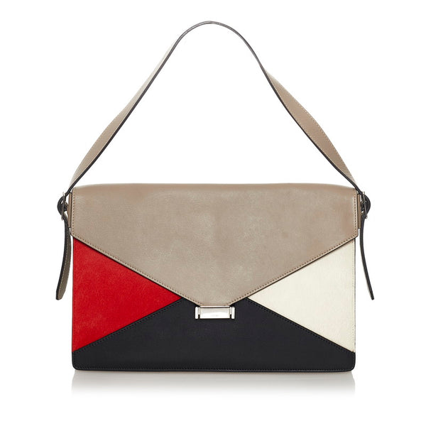 セリーヌ ショルダーバッグ ベージュ マルチ レザー ハラコ レディース CELINE 【中古】