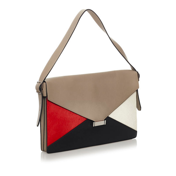 セリーヌ ショルダーバッグ ベージュ マルチ レザー ハラコ レディース CELINE 【中古】