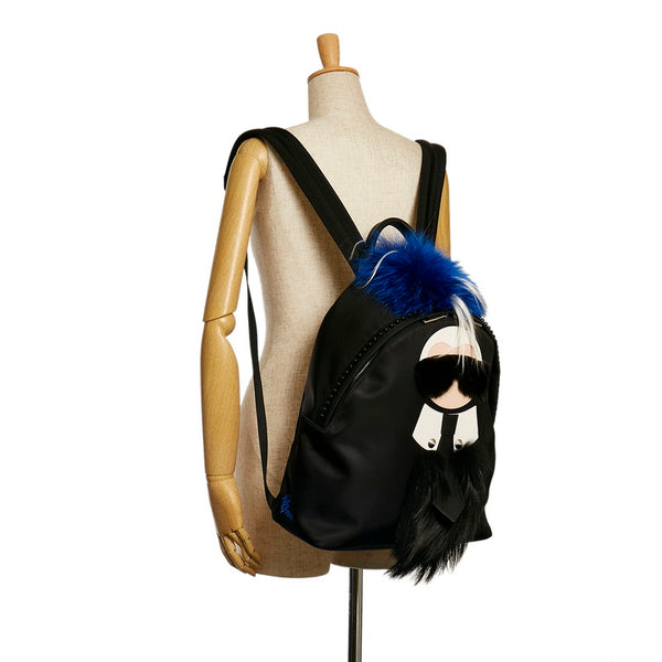 フェンディ カールラガーフェルド リュック バックパック 7VZ016 ブラック ナイロン レザー メンズ FENDI 【中古】