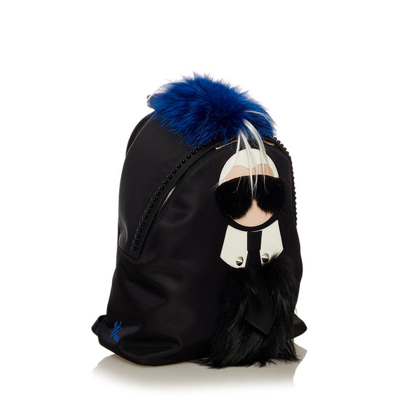 フェンディ カールラガーフェルド リュック バックパック 7VZ016 ブラック ナイロン レザー メンズ FENDI 【中古】