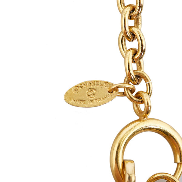 シャネル ヴィンテージ マトラッセ ココマーク ネックレス ゴールド メッキ レディース CHANEL 【中古】