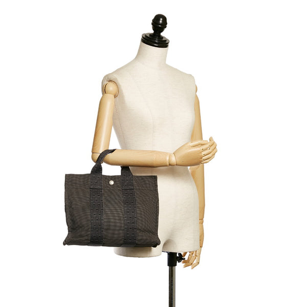 エルメス エールラインPM ハンドバッグ グレー  キャンバス レディース HERMES 【中古】