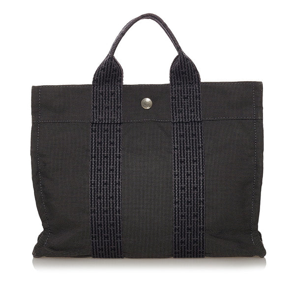 エルメス エールラインPM ハンドバッグ グレー  キャンバス レディース HERMES 【中古】