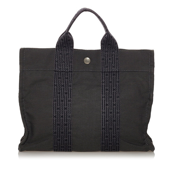 エルメス エールラインPM ハンドバッグ グレー  キャンバス レディース HERMES 【中古】