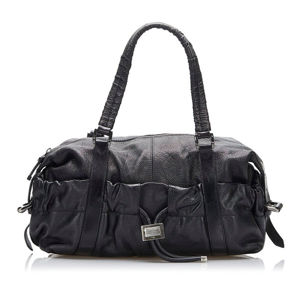 バーバリー ノバチェック ハンドバッグ ブラック レザー レディース BURBERRY 【中古】