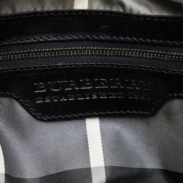 バーバリー ノバチェック ハンドバッグ ブラック レザー レディース BURBERRY 【中古】
