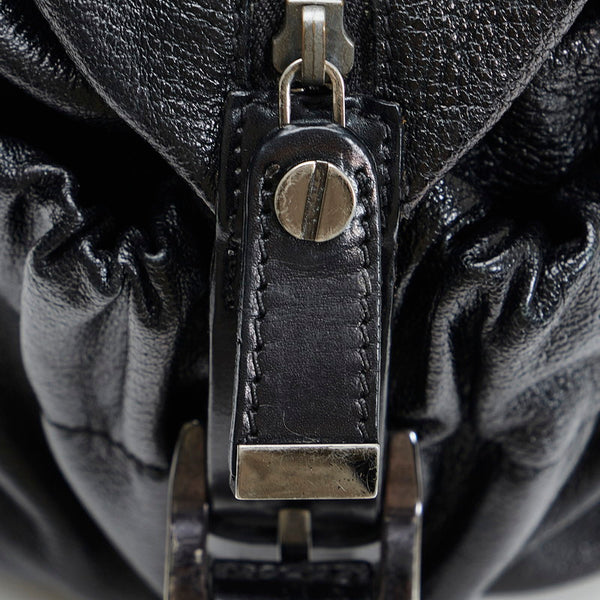 バーバリー ノバチェック ハンドバッグ ブラック レザー レディース BURBERRY 【中古】