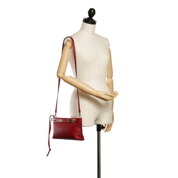 ロエベ ミッシースモール ハンドバッグ ショルダーバッグ 2WAY レッド レザー レディース LOEWE 【中古】