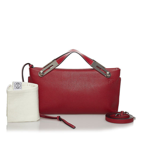ロエベ ミッシースモール ハンドバッグ ショルダーバッグ 2WAY レッド レザー レディース LOEWE 【中古】