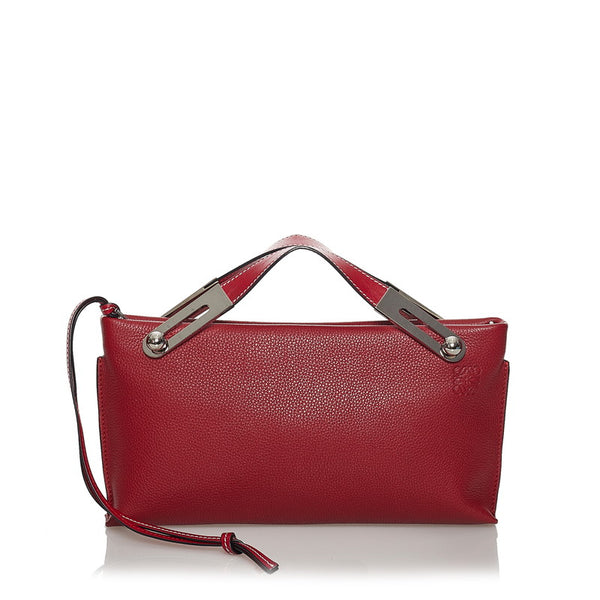 ロエベ ミッシースモール ハンドバッグ ショルダーバッグ 2WAY レッド レザー レディース LOEWE 【中古】