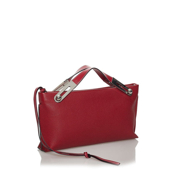 ロエベ ミッシースモール ハンドバッグ ショルダーバッグ 2WAY レッド レザー レディース LOEWE 【中古】