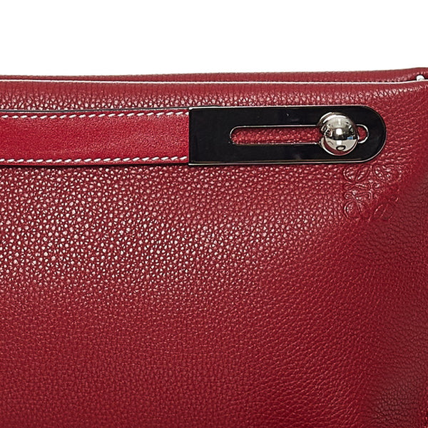 ロエベ ミッシースモール ハンドバッグ ショルダーバッグ 2WAY レッド レザー レディース LOEWE 【中古】