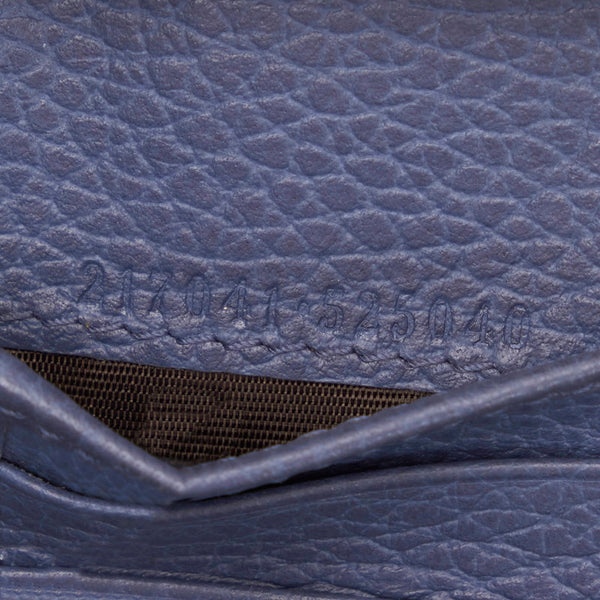 グッチ 二つ折り財布 217041 ライトブルー レザー メンズ GUCCI 【中古】