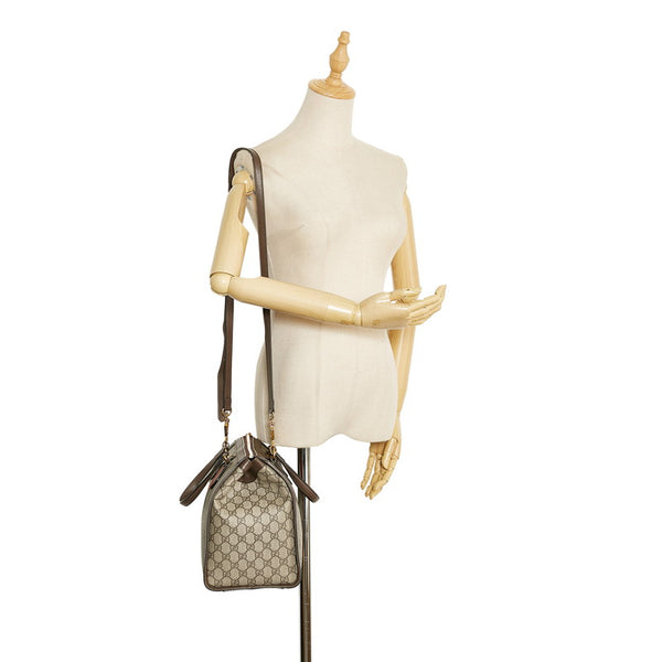 グッチ GGスプリーム シェリーライン オフィディア ハンドバッグ ショルダーバッグ 2WAY 524537 ブラウン キャンバス レザー レディース GUCCI 【中古】