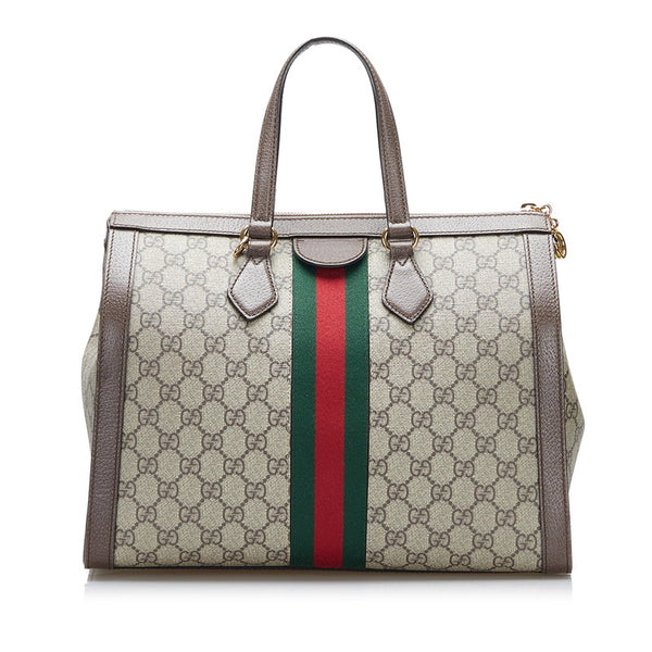 グッチ GGスプリーム シェリーライン オフィディア ハンドバッグ ショルダーバッグ 2WAY 524537 ブラウン キャンバス レザー レディース GUCCI 【中古】