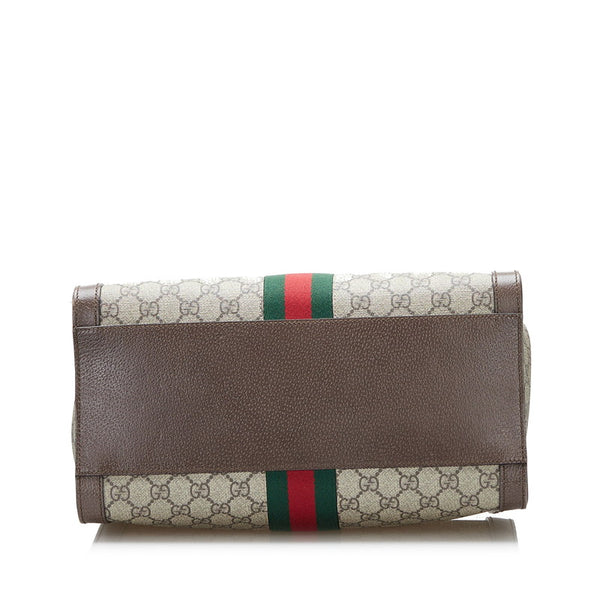 グッチ GGスプリーム シェリーライン オフィディア ハンドバッグ ショルダーバッグ 2WAY 524537 ブラウン キャンバス レザー レディース GUCCI 【中古】