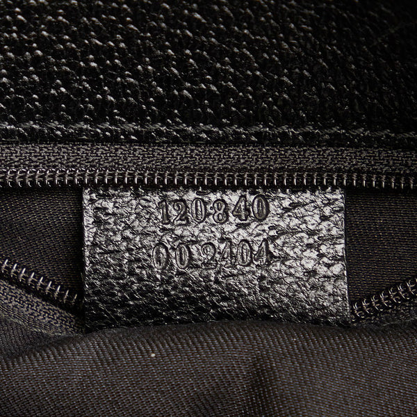 グッチ GGキャンバス ハンドバッグ トートバッグ 120840 ブラック キャンバス レザー レディース GUCCI 【中古】