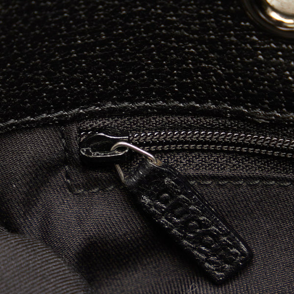 グッチ GGキャンバス ハンドバッグ トートバッグ 120840 ブラック キャンバス レザー レディース GUCCI 【中古】