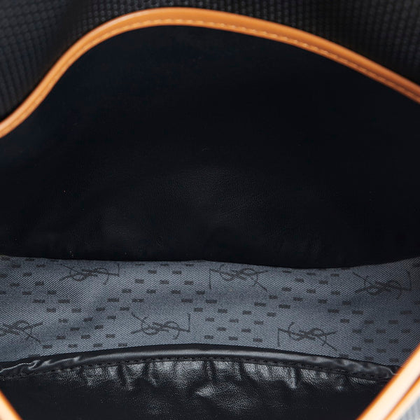 サンローラン 斜め掛け ショルダーバッグ  ブラウン ブラック PVC レザー レディース SAINT LAURENT 【中古】