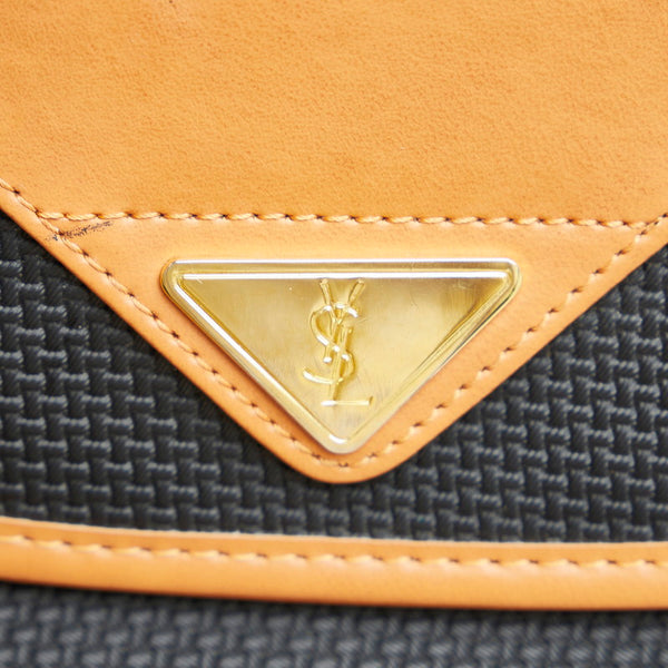 サンローラン 斜め掛け ショルダーバッグ  ブラウン ブラック PVC レザー レディース SAINT LAURENT 【中古】