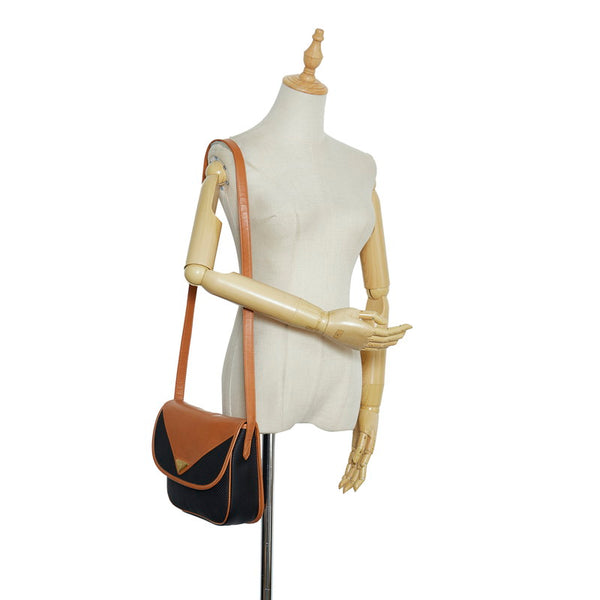 サンローラン 斜め掛け ショルダーバッグ  ブラウン ブラック PVC レザー レディース SAINT LAURENT 【中古】