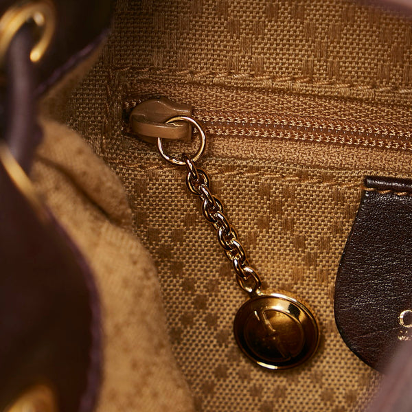 グッチ バンブー ミニ リュック バックパック 0031705 ダークブラウン レザー レディース GUCCI 【中古】