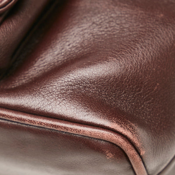 グッチ バンブー ミニ リュック バックパック 0031705 ダークブラウン レザー レディース GUCCI 【中古】