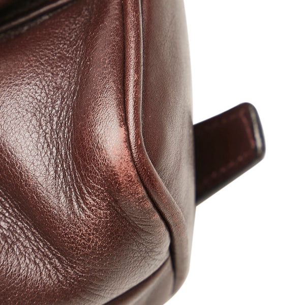 グッチ バンブー ミニ リュック バックパック 0031705 ダークブラウン レザー レディース GUCCI 【中古】