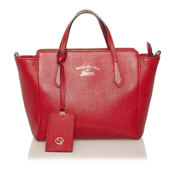 グッチ スウィング ハンドバッグ ショルダーバッグ 2WAY 368827 レッド レザー レディース GUCCI 【中古】