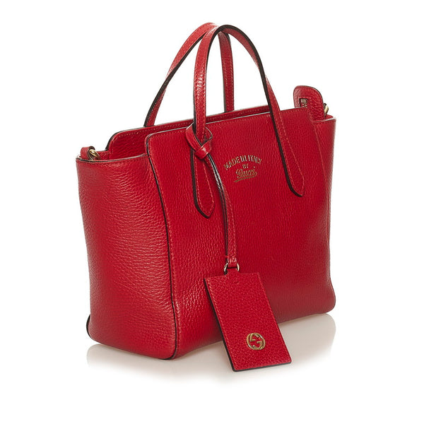 グッチ スウィング ハンドバッグ ショルダーバッグ 2WAY 368827 レッド レザー レディース GUCCI 【中古】