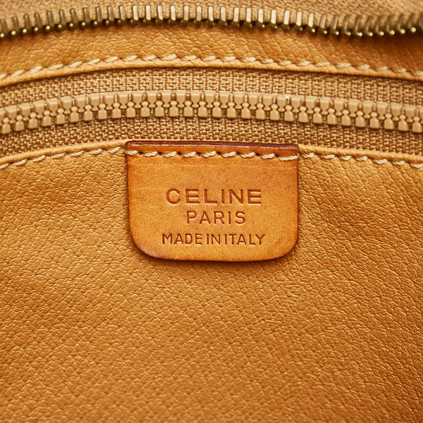 セリーヌ マカダム ブラウン PVC レザー セカンドバッグ メンズ CELINE 【中古】
