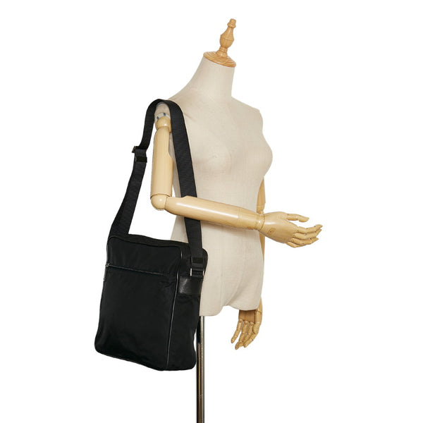 プラダ 斜め掛け ショルダーバッグ ブラック ナイロン レディース PRADA 【中古】