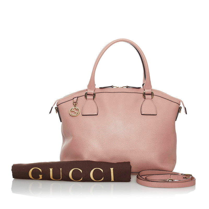 グッチ ダブルG ハンドバッグ ショルダーバッグ2way 449651 ライトピンク レザー レディース GUCCI 【中古】