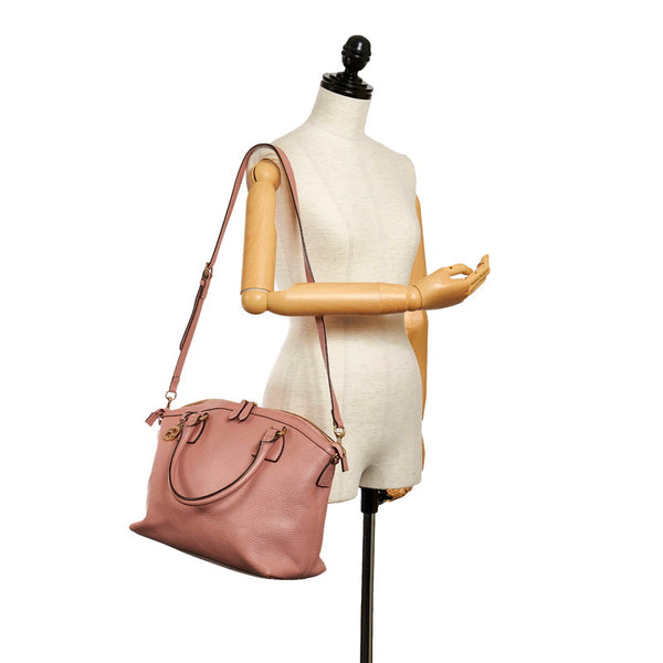 グッチ ダブルG ハンドバッグ ショルダーバッグ2way 449651 ライトピンク レザー レディース GUCCI 【中古】