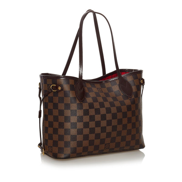 ルイ ヴィトン ダミエ ネヴァーフルPM トートバッグ N51109 ブラウン PVC レザー レディース LOUIS VUITTON 【中古】