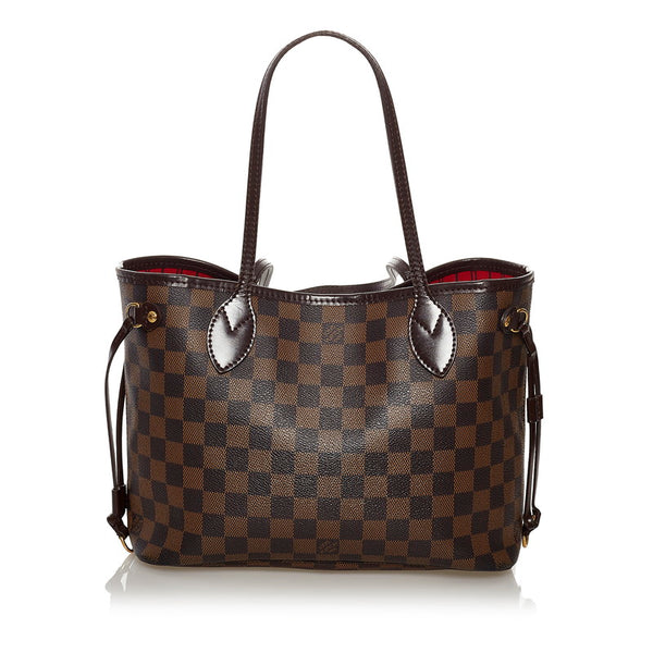 ルイ ヴィトン ダミエ ネヴァーフルPM トートバッグ N51109 ブラウン PVC レザー レディース LOUIS VUITTON 【中古】