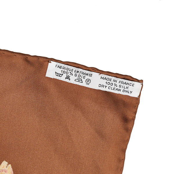 エルメス カレ90 COUVEE D HERMES エルメスの卵 スカーフ ブラウン ベージュ シルク レディース HERMES 【中古】