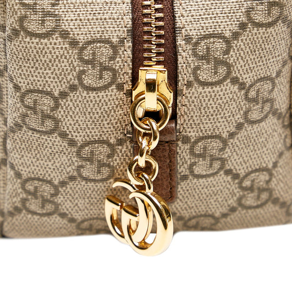 グッチ GGスプリーム コスメティックケース ポーチ 548393 ブラウン PVC レザー レディース GUCCI 【中古】